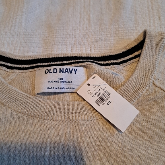 Old Navy men's size XXL oatmeal crewneck sweater, lightweight, New - Picture 4 of 5